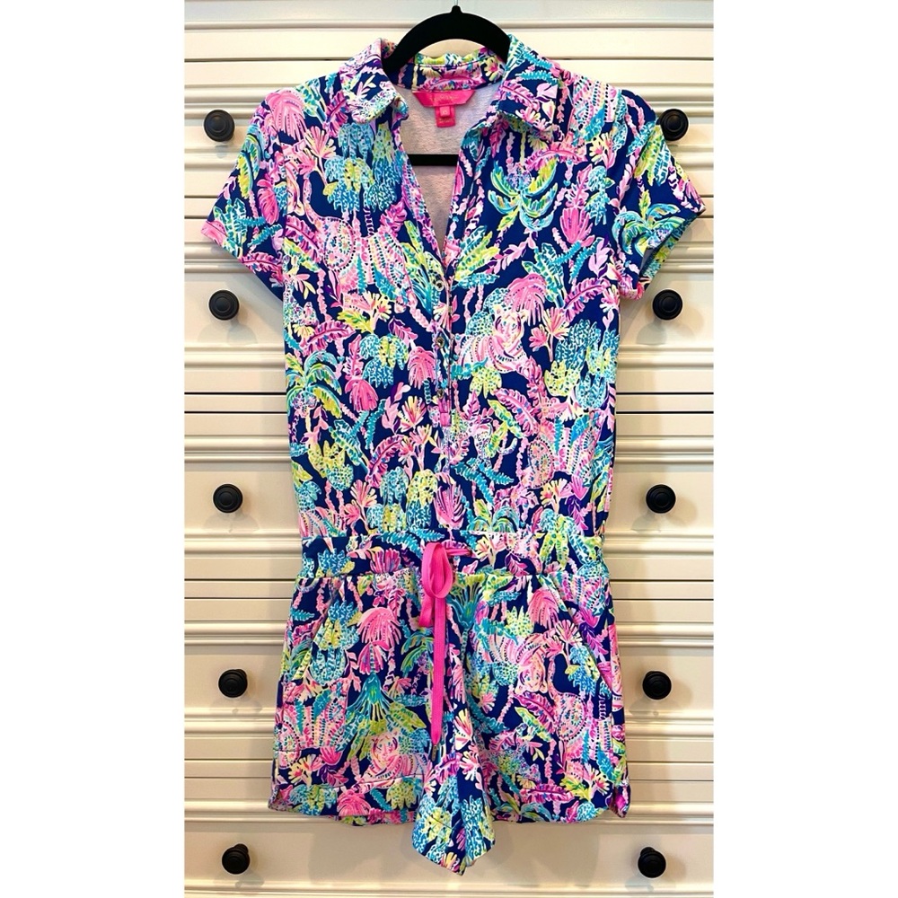 Lilly Pulitzer Jorgie Romper Never Seen or Herd, size XS